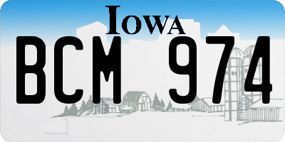 IA license plate BCM974