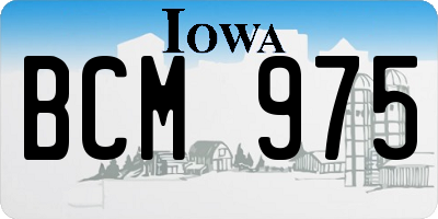 IA license plate BCM975