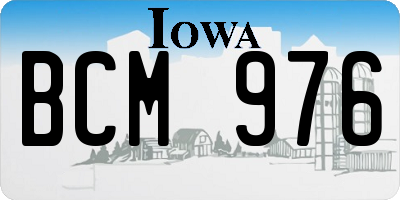 IA license plate BCM976
