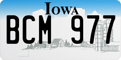 IA license plate BCM977
