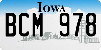 IA license plate BCM978