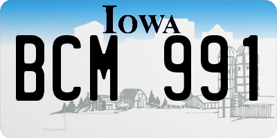 IA license plate BCM991