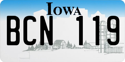 IA license plate BCN119