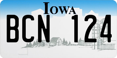 IA license plate BCN124