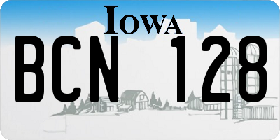 IA license plate BCN128