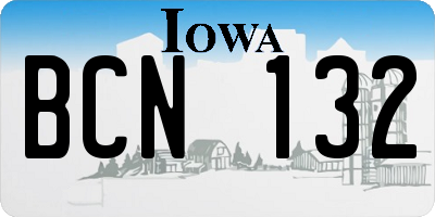 IA license plate BCN132
