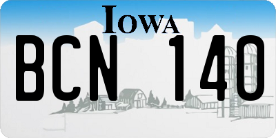 IA license plate BCN140