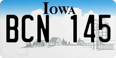 IA license plate BCN145