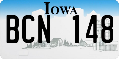 IA license plate BCN148