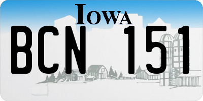 IA license plate BCN151