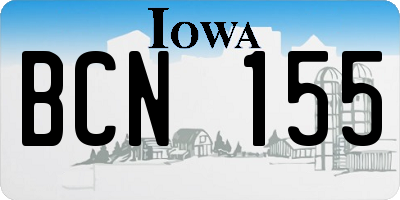 IA license plate BCN155