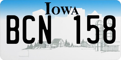 IA license plate BCN158
