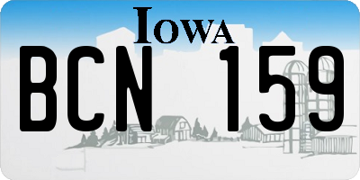 IA license plate BCN159
