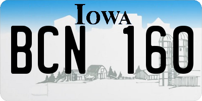 IA license plate BCN160