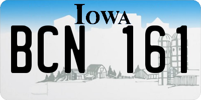 IA license plate BCN161