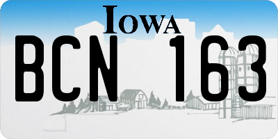 IA license plate BCN163