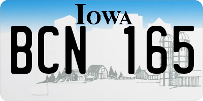 IA license plate BCN165