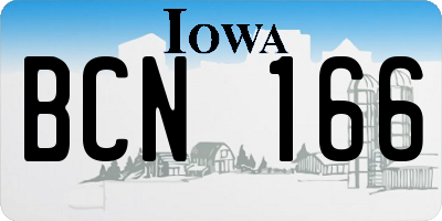 IA license plate BCN166