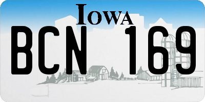 IA license plate BCN169