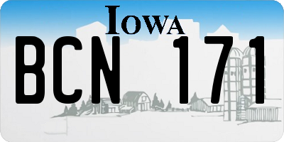 IA license plate BCN171