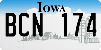 IA license plate BCN174