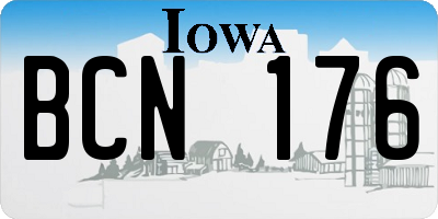 IA license plate BCN176
