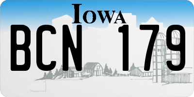IA license plate BCN179
