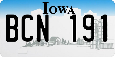 IA license plate BCN191