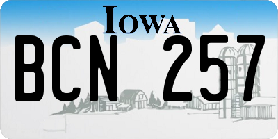IA license plate BCN257