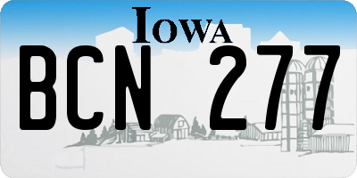 IA license plate BCN277