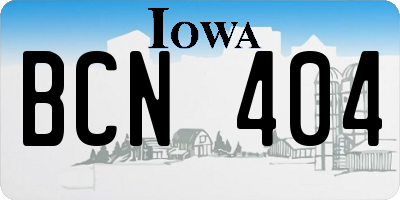 IA license plate BCN404