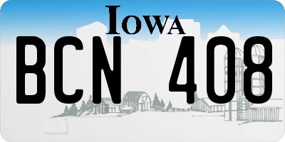 IA license plate BCN408