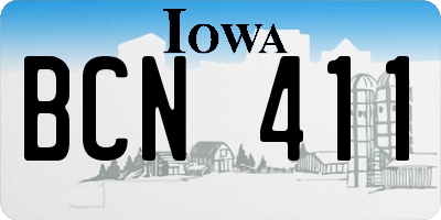 IA license plate BCN411