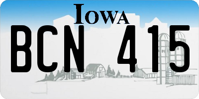 IA license plate BCN415
