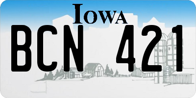 IA license plate BCN421