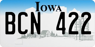IA license plate BCN422