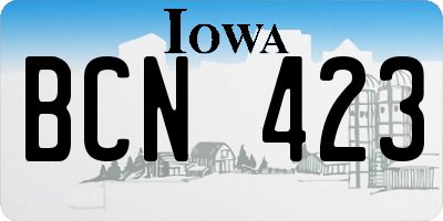 IA license plate BCN423