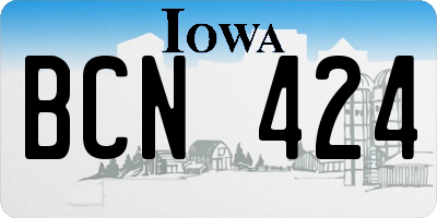 IA license plate BCN424