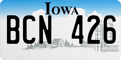 IA license plate BCN426