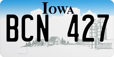IA license plate BCN427