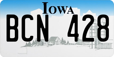 IA license plate BCN428