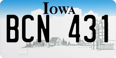 IA license plate BCN431