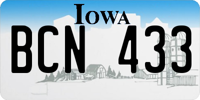 IA license plate BCN433