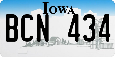 IA license plate BCN434