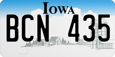 IA license plate BCN435