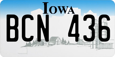 IA license plate BCN436