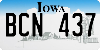 IA license plate BCN437