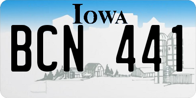 IA license plate BCN441