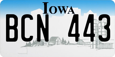 IA license plate BCN443