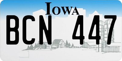 IA license plate BCN447